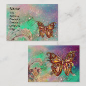 VLINDER IN GOUD BLAUWGROEN GROENE SCHITTERS VISITEKAARTJE (Voorkant / Achterkant)