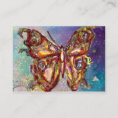 VLINDER IN GOUD EN BLAUW GROENE SCHITTERINGEN, bla Visitekaartje (Achterkant)