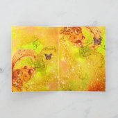 VLINDER IN GOUDEN GLINSTERINGEN  Fotosjabloon Kaart (Binnen)