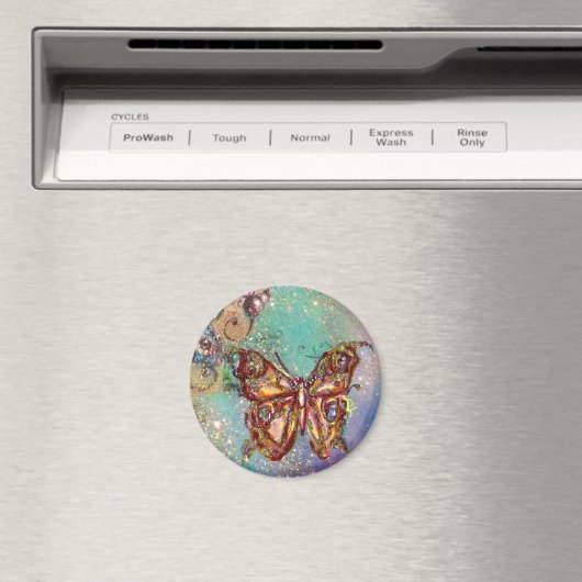 VLINDER IN GOUDEN GLINSTERINGEN MAGNEET (Insitu (Vaatwasser))