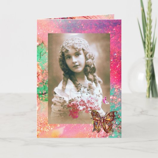 VLINDER IN GOUDEN GLITTER Foto sjabloon (Voorkant)