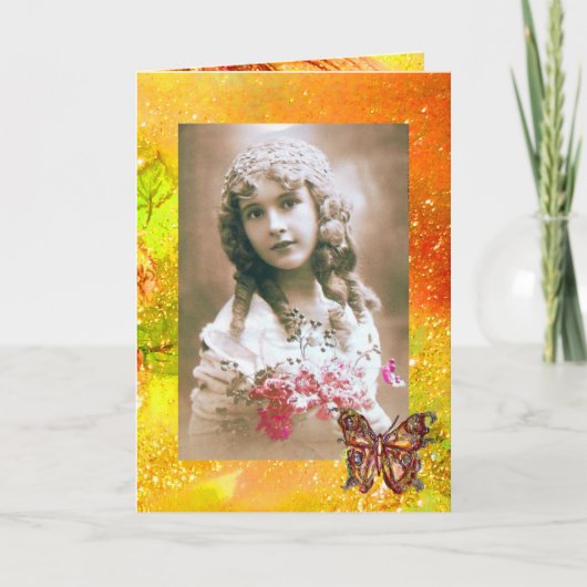 VLINDER IN GOUDEN GLITTER Foto Sjabloon (Voorkant)