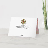 VLINDER IN GOUDEN GLITTER, Roze Groen Teal Kaart (Achterkant)