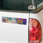 VLINDER IN GOUDEN SPROKKELS BUMPERSTICKER (Op Truck)