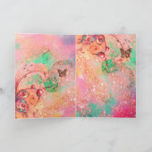 VLINDER IN GOUDEN SPROKKELS Fotosjabloon Kaart (Binnen)