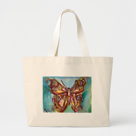 VLINDER IN GOUDEN SPROKKELS GROTE TOTE BAG (Voorkant)
