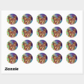VLINDER IN GOUDEN SPROKKELS RONDE STICKER (Vel)