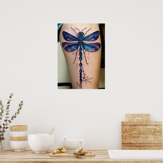 VLINDER IN HAND INKT ART POSTER (Keuken)