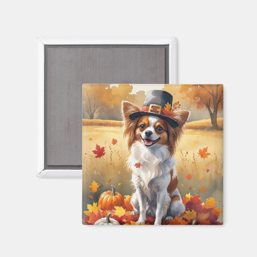 Vlinder in herfstbladeren dankbaarheid kunst magneet (Voorkant / Achterkant)