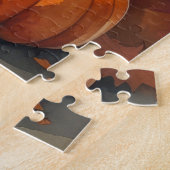 Vlinder in Herfstbladeren Dankzegging Kunst Legpuzzel (Zijkant)