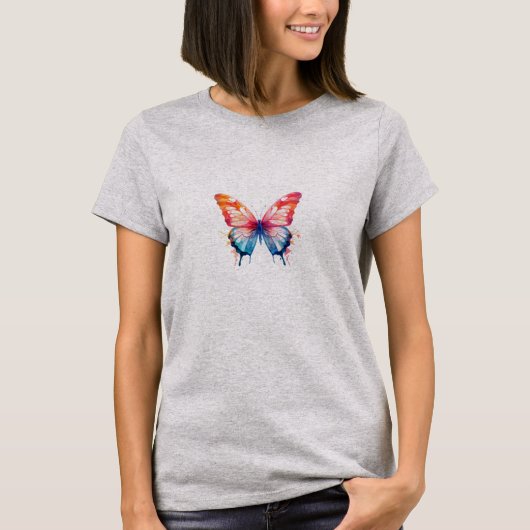 Vlinder in kleurrijk t-shirt (Voorkant)