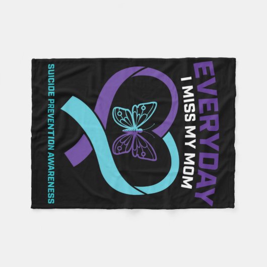 Vlinder in liefdevolle herinnering moeder zelfmoor fleece deken (Voorkant (Horizontaal))