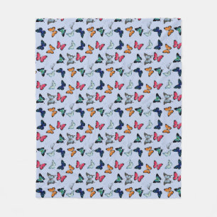 Vlinder in meerdere kleuren met aangepaste achterg fleece deken