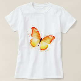 Vlinder in oranje t-shirt