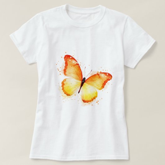Vlinder in oranje t-shirt (Design voorkant)