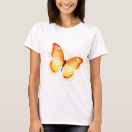 Vlinder in oranje t-shirt