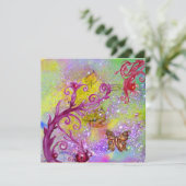 VLINDER IN PAARSE GLITTER Elegante Trouwfeest Kaart (Staand voorkant)