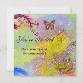 VLINDER IN PAARSE GLITTERS Elegant Trouwfeest Kaart (Achterkant)
