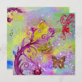 VLINDER IN PAARSE GLITTERS Elegante Trouwfeest Kaart (Voorkant / Achterkant)