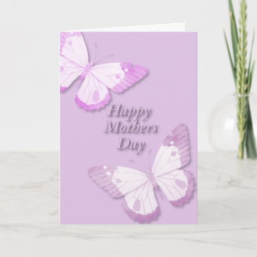Vlinder in Roze met Roze Kaart (Voorkant)