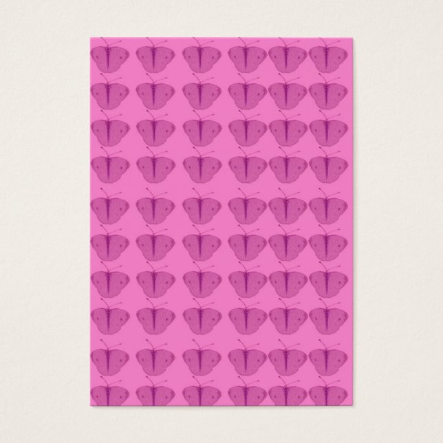Vlinder in roze visitekaartjes (Voorkant)