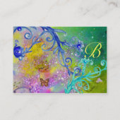 VLINDER IN SCHITTERENDE, VIOLETTE BLAUWE WERVELING VISITEKAARTJE (Achterkant)