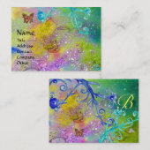 VLINDER IN SCHITTERENDE, VIOLETTE BLAUWE WERVELING VISITEKAARTJE (Voorkant / Achterkant)
