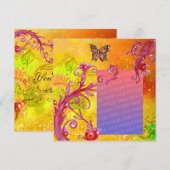 VLINDER IN SCHITTERING 2 foto sjabloon geel rood Kaart (Voorkant / Achterkant)