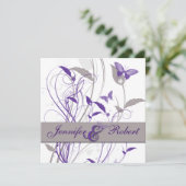 Vlinder in Sering en Paars Jubileum Kaart (Staand voorkant)