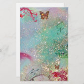 VLINDER IN SPARKLES 2, blauw rood roze Briefpapier (Voorkant / Achterkant)