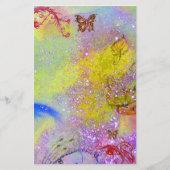 VLINDER IN SPARKLES 2, paarse blauw rood geel Briefpapier (Voorkant)
