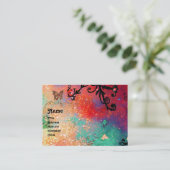 VLINDER IN SPARKLES MONOGRAM, roze rood zwart Visitekaartje (Staand voorkant)