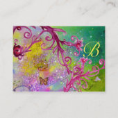 VLINDER IN SPARKLES, ROZE PAARSE WERVELINGEN MONOG VISITEKAARTJE (Achterkant)
