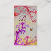 VLINDER IN SPARKLES ZILVER PLATINA MONOGRAM VISITEKAARTJE (Achterkant)