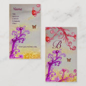 VLINDER IN SPARKLES ZILVER PLATINA MONOGRAM VISITEKAARTJE (Voorkant / Achterkant)