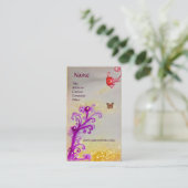 VLINDER IN SPARKLES ZILVER PLATINA MONOGRAM VISITEKAARTJE (Staand voorkant)