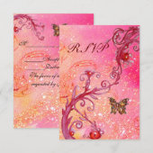 VLINDER IN SPRANKJES RSVP, elegant huwelijksfeest RSVP Kaartje (Voorkant / Achterkant)