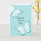 Vlinder in Teal met Teal Kaart (Gele Bloem)