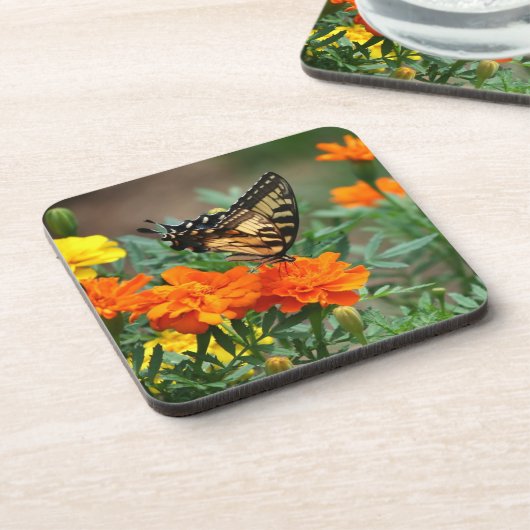 Vlinder in tuin Onderzetter set (Linkerzijde)