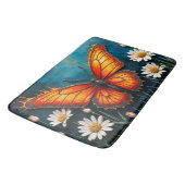 Vlinder in vlammen fantasie witte kamille kunst badmat (Gekanteld)