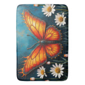 Vlinder in vlammen fantasie witte kamille kunst badmat (Voorkant Verticaal)