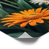 Vlinder in vlammen fantasie witte kamille kunst poster (Hoek)