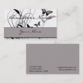 Vlinder in Zwart en Grijs Visitekaartje (Voorkant / Achterkant)
