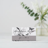 Vlinder in Zwart en Grijs Visitekaartje (Staand voorkant)