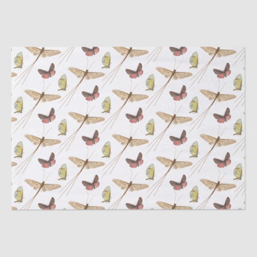  vlinder Insect Elegant Birthday Tissuepapier (Voorkant)