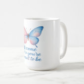 Vlinder Inspirerende Kaarslabel  Koffiemok (Voorkant rechts)
