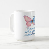 Vlinder Inspirerende Kaarslabel  Koffiemok (Voorkant links)