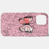 Vlinder iPhone Case met Rozen (Achterkant (horizontaal))