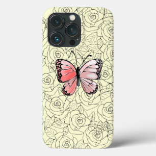 Vlinder iPhone Case met Rozen