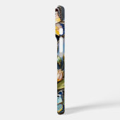 Vlinder iPhone Hoesje Donkerblauw Goud Glas in Loo (Achterkant / Links)